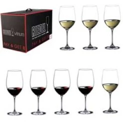 Riedel Vinum Chardonnay / Bordeaux Set Of 6 + 2 Free (Set Of 8)